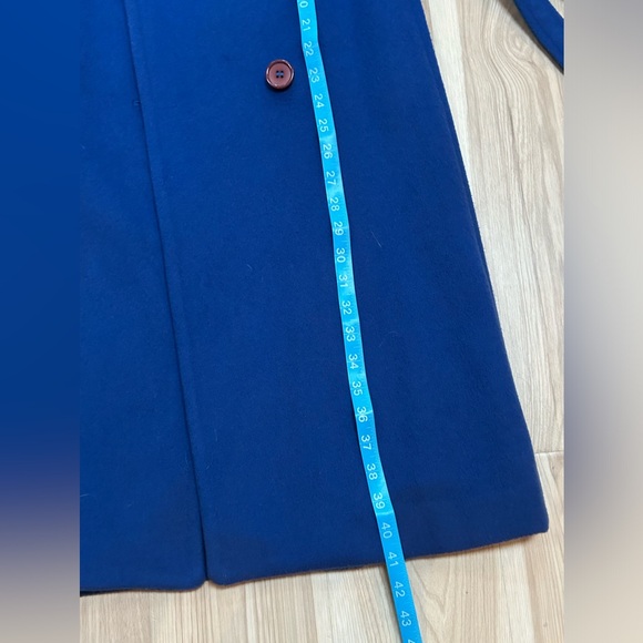 Vintage London Fog Maincoats 100% Wool Blue Size 6 Petite Belted Overcoat - Picture 8 of 11